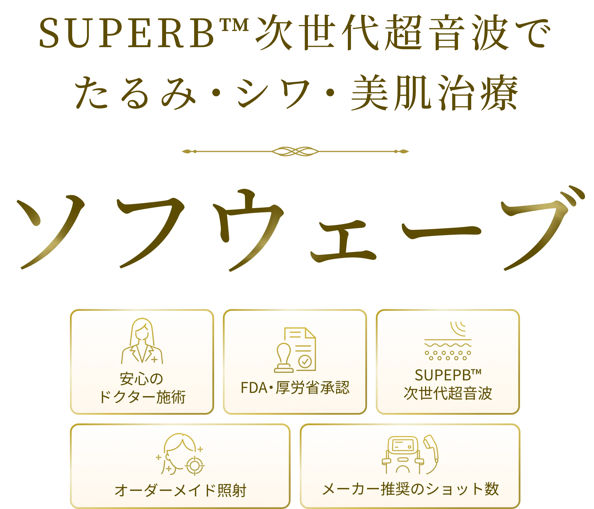 SUPERB™次世代超音波でたるみ・シワ・美肌治療 ソフウェーブ
